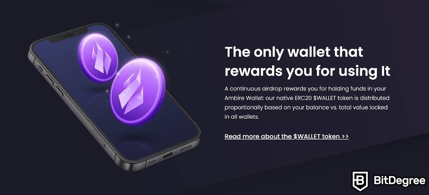 Ambire Wallet review: earn rewards by holding WALLET tokens.