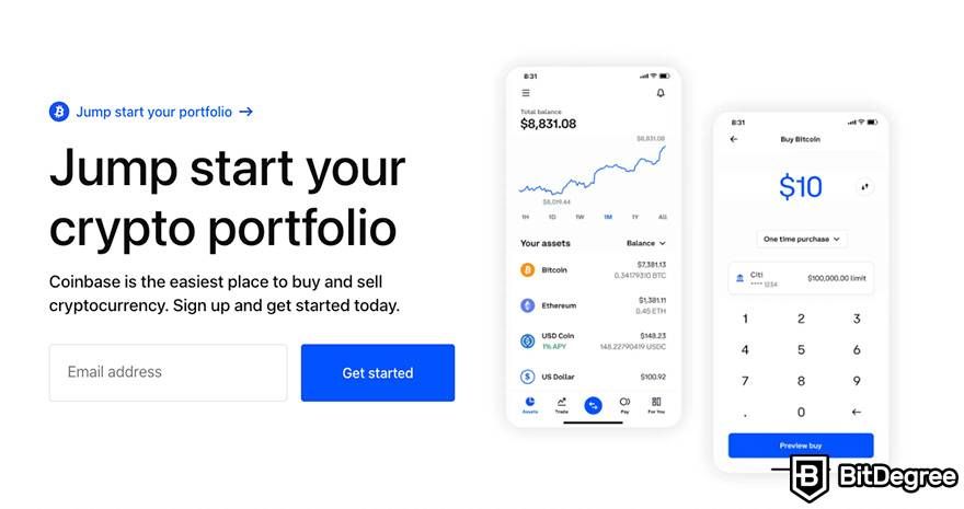 Best app for crypto trading: Coinbase app.