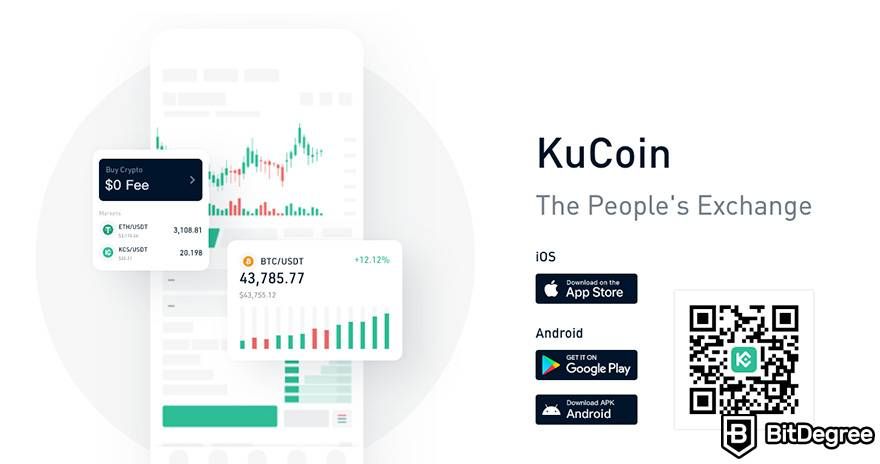 Best app for crypto trading: KuCoin app.