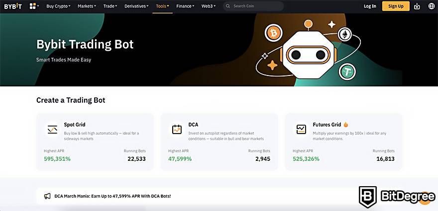 Best automated crypto trading platform: Bybit.