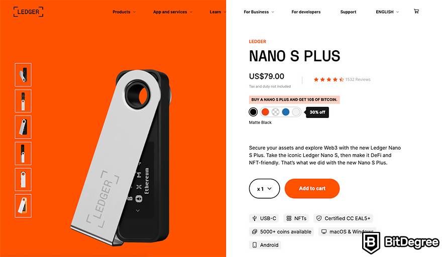 Best Bitcoin wallet Australia: Ledger Nano S Plus.