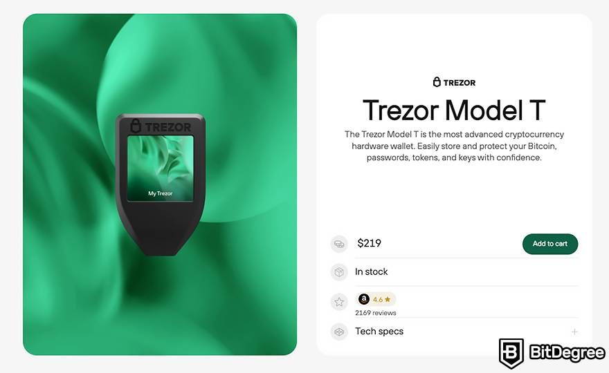 Best Bitcoin wallet Australia: Trezor Model T.