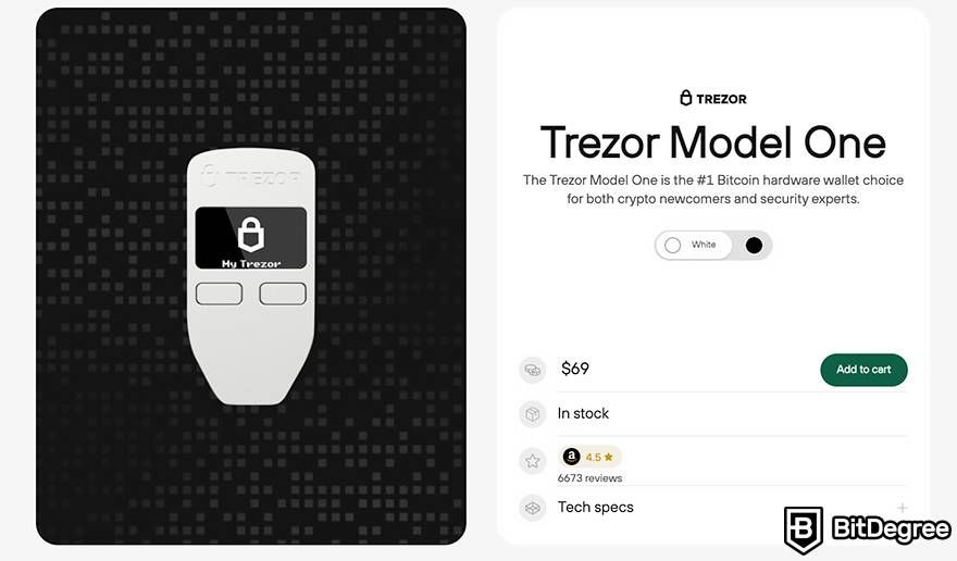 Best Bitcoin wallet Australia: Trezor One.