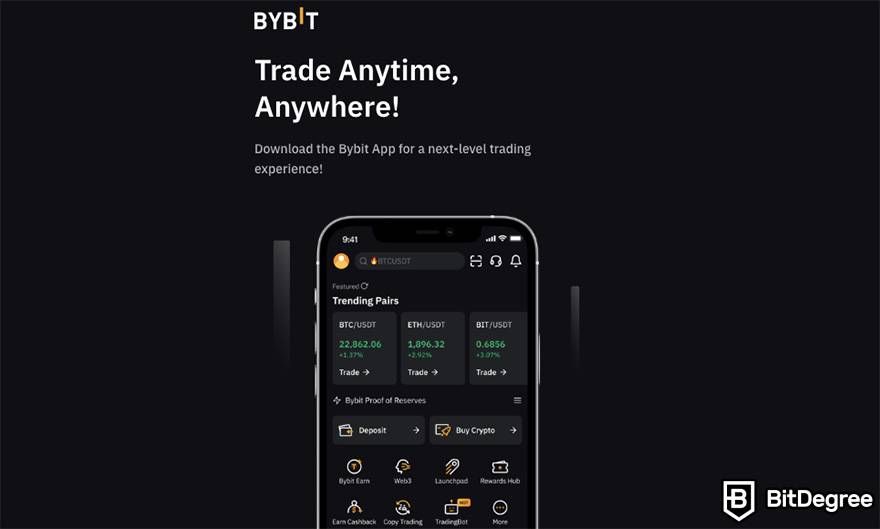 Best crypto app for beginners: ByBit.