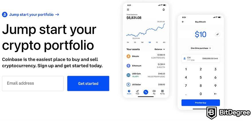 Best crypto app for beginners: Coinbase.