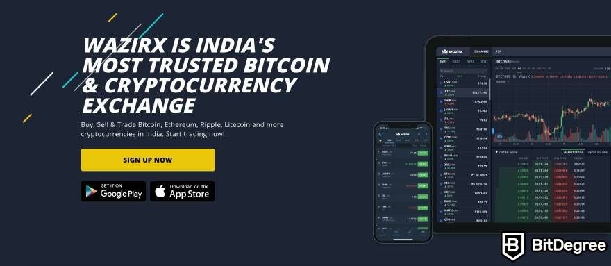 Best crypto app in India: WazirX as one of the more popular crypto exchanges in India.