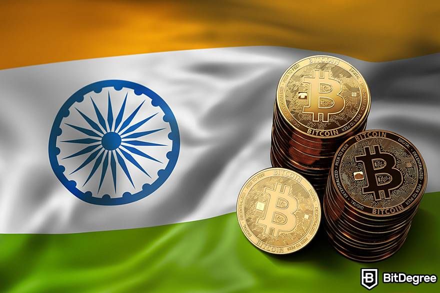 Best crypto exchange in India: Indian flag and crypto.
