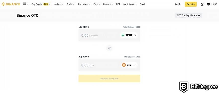 Best crypto OTC trading platform: Binance OTC.