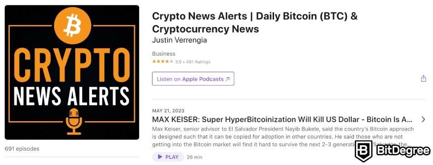 Best crypto podcast: Crypto News Alerts.
