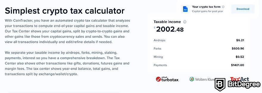 Best crypto tracker: CoinTracker tax calculator.