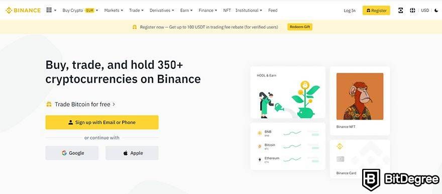 Best crypto trading platform: Binance.