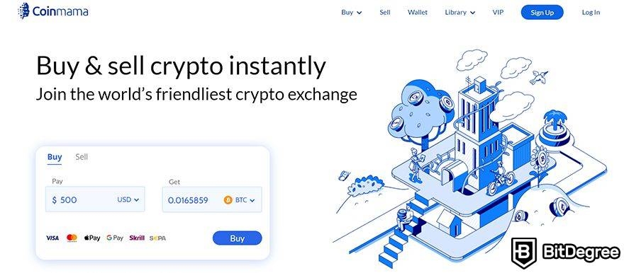 Best crypto trading platform: Coinmama.