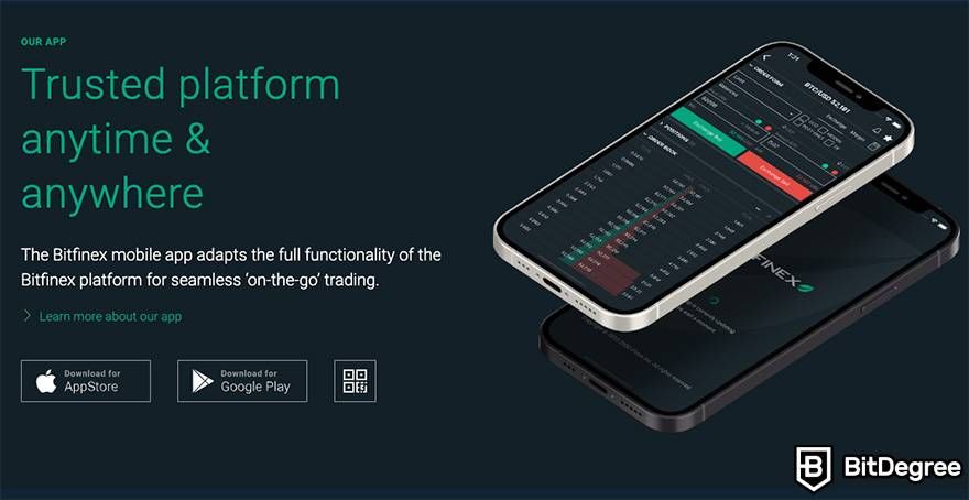 Best free crypto trading platform: Bitfinex app.