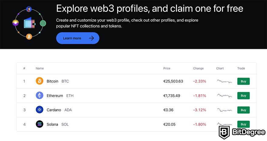 Nền tảng giao dịch tiền ảo miễn phí tốt nhất: Coinbse 2.