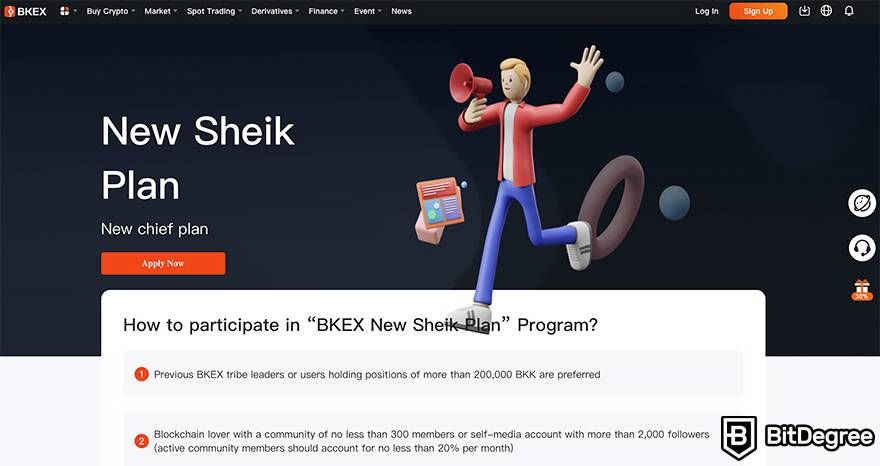 BKEX review: New Sheik Plan.