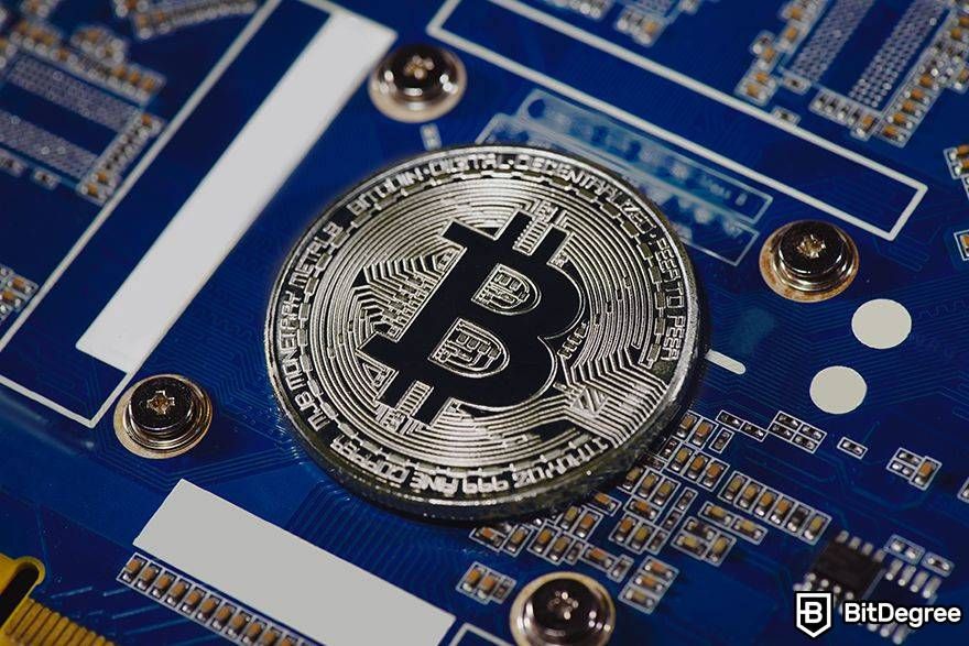 .btc domain: bitcoin in a circuit board.