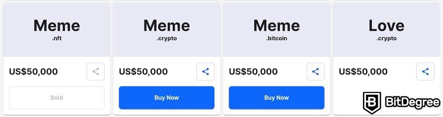 crypto domain name prices