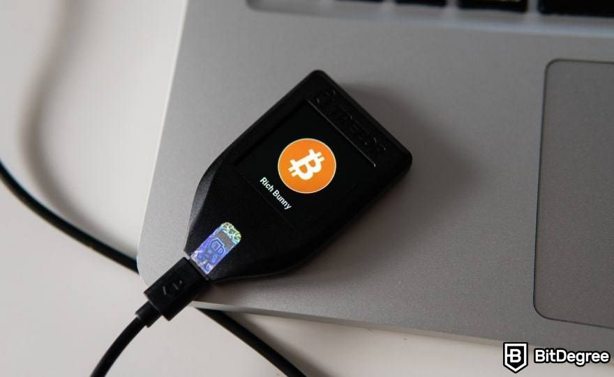 Buy crypto without ID: Trezor Model T.