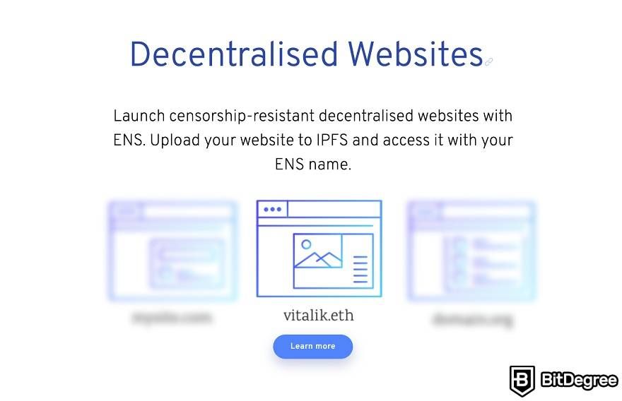 Buy Web3 domain: ENS decentralized websites.