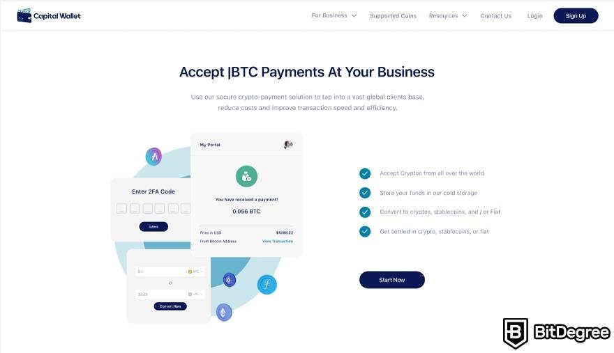 Capital Wallet review: accept crypto payments.