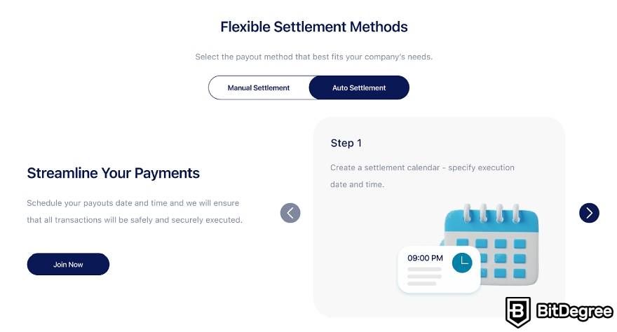 Capital Wallet review: flexible settlement methods.