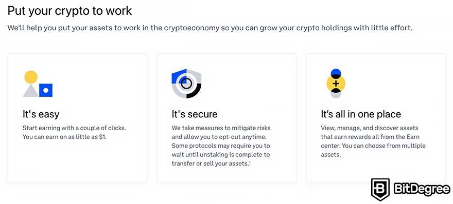 Coinbase Earn: Put your crypto to work.