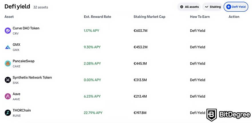 earn yield coinbase