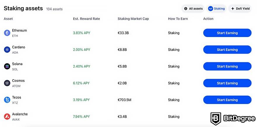 Coinbase Earn: Staking.