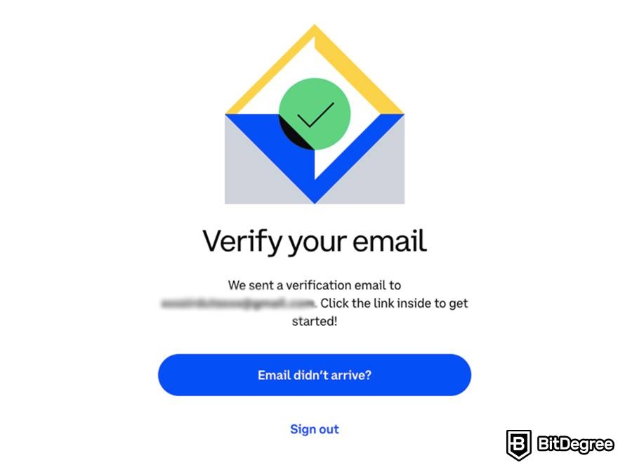 Earn Coinbase: Xác minh địa chỉ email.