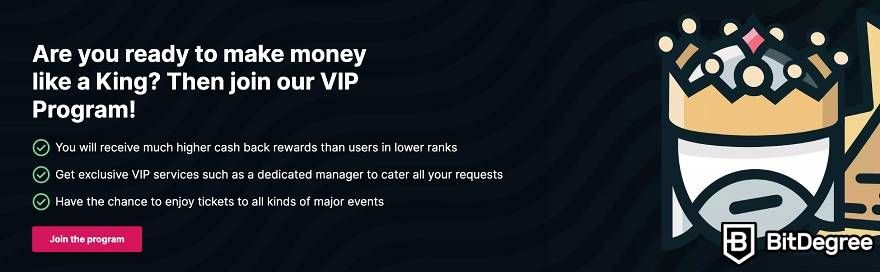 CoinGames review: benefits of joining the VIP program.