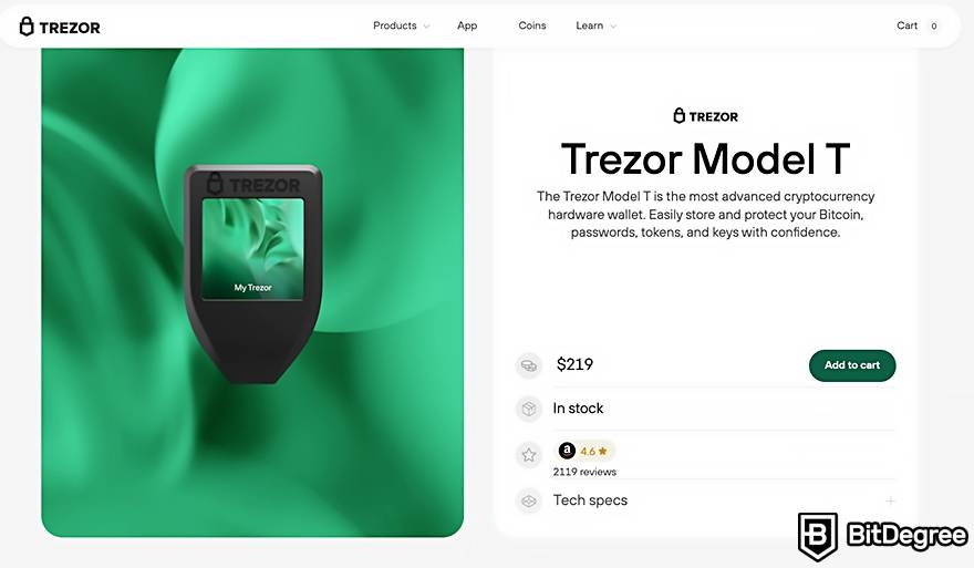 Cold Wallet Terbaik: Trezor Model T.