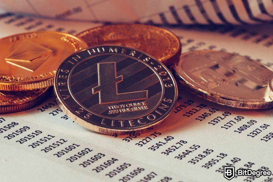 estratégias de negociação de cripto: moedas de criptomoeda e litecoin sobre papel