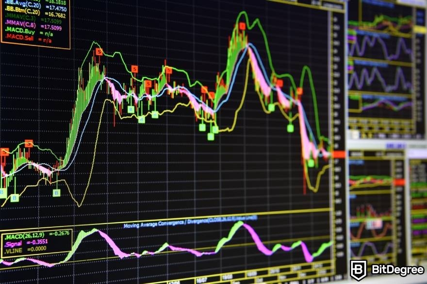 Crypto winter meaning: financial charts and graphs.