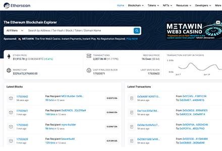 Etherscan - Ethereum Blockchain Explorer
