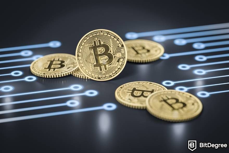 How does a Bitcoin ATM work: BTC coins.