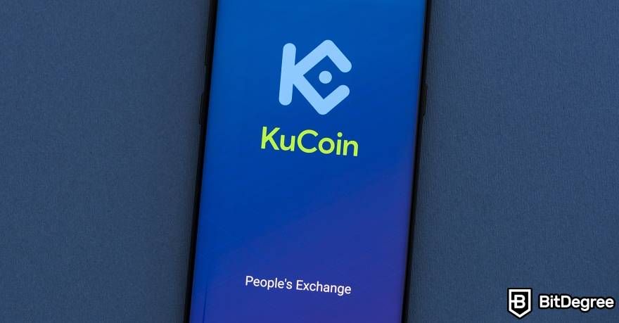 How does a Bitcoin ATM work: KuCoin on phone.