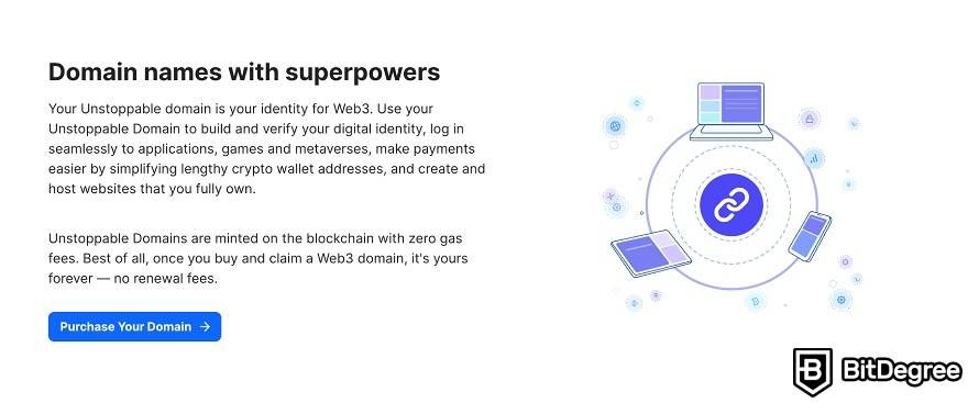 How does Unstoppable Domains work: domain names with superpowers.