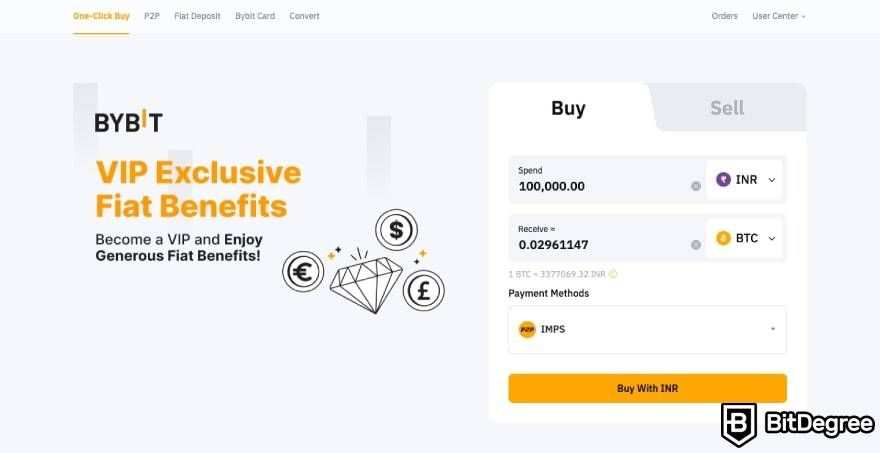 How to buy Bitcoin in India: Bybit buy Bitcoin with INR.