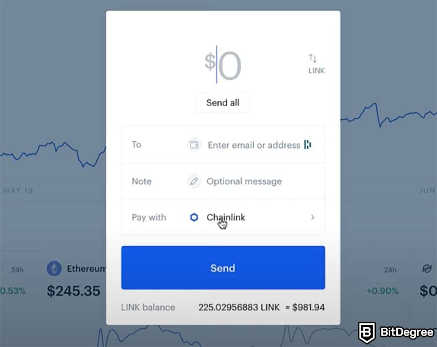 How to buy Siacoin: Coinbase send.