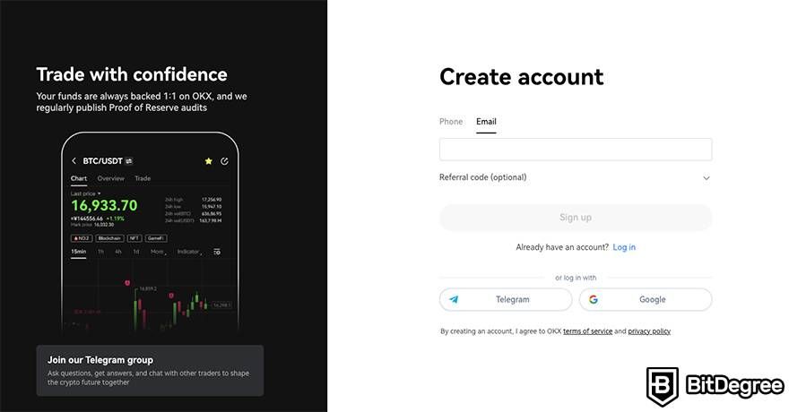 How to buy Siacoin: OKX create account.