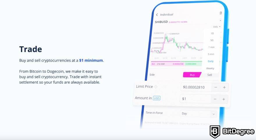 How to get crypto buying power on Webull: trade crypto at a minimum of $1.