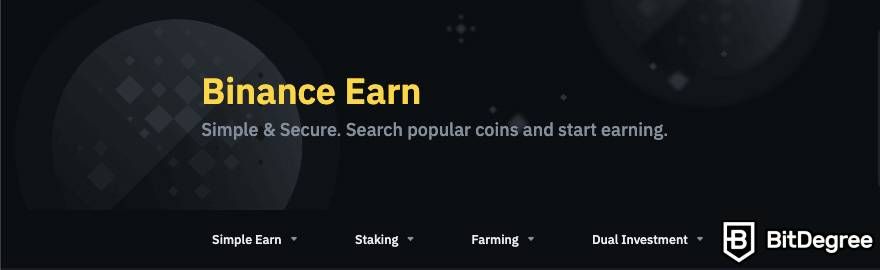 How to invest in crypto: Binance Earn.