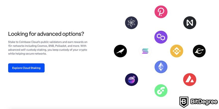 How to stake on Coinbase: Cloud staking.