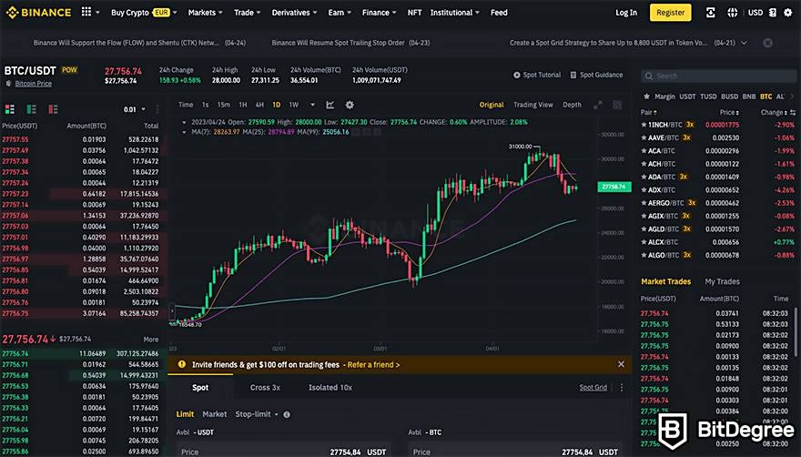 how to read binance order book