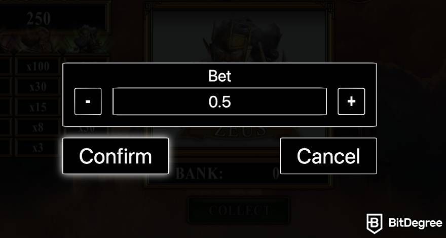 How to use CoinGames: betting amount.