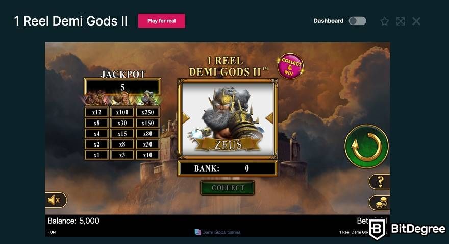 How to use CoinGames: 1 Reel Demi Gods II game.