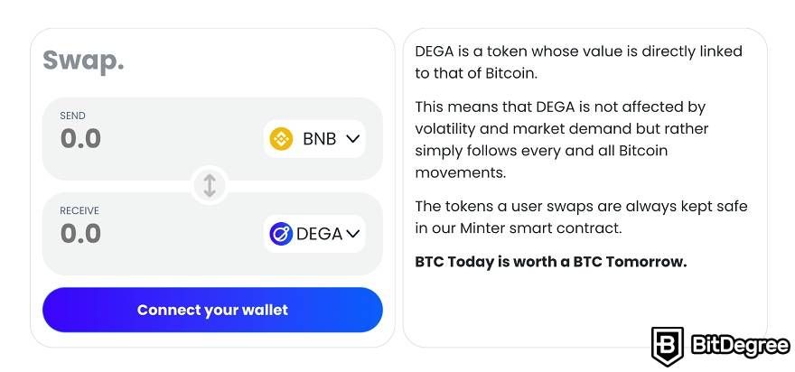 How to use CoinGames: swapping your coins for DEGA.