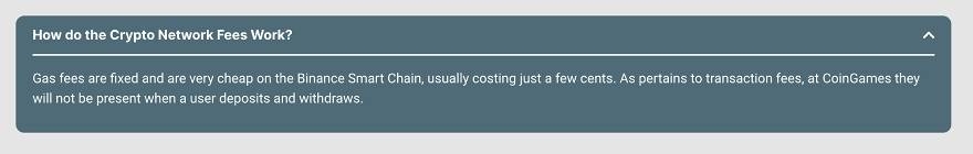 How to use CoinGames: how crypto network fees work.