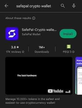 How to use SafePal: Google Play store.