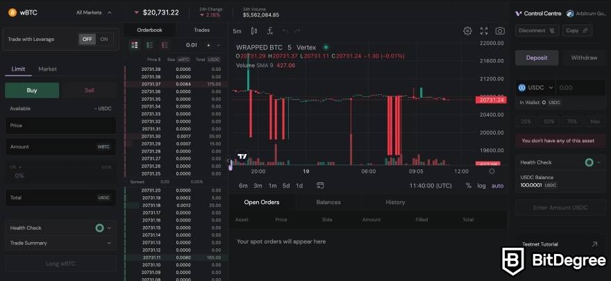 How to use Vertex Protocol: Spot market interface.